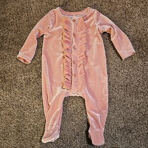 Mud Pie Blush Ruffle Footie